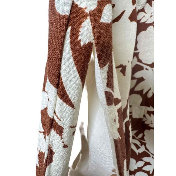 Universal Thread Goods Co Skirt Womens Size 2X Brown Floral A Line Midi Tiered - Picture 4 of 8